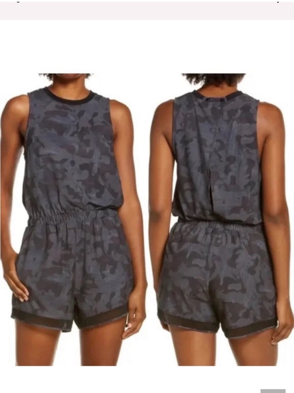 Zella All Day Getaway Blouson Romper Gray Depths Say My Name
Camo Size XS, EUC